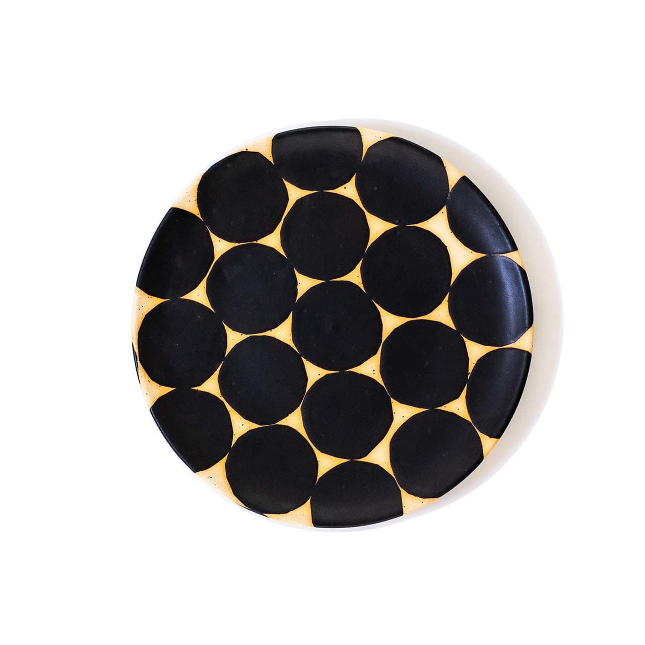 陶factory509 モノクロ皿25cm マル