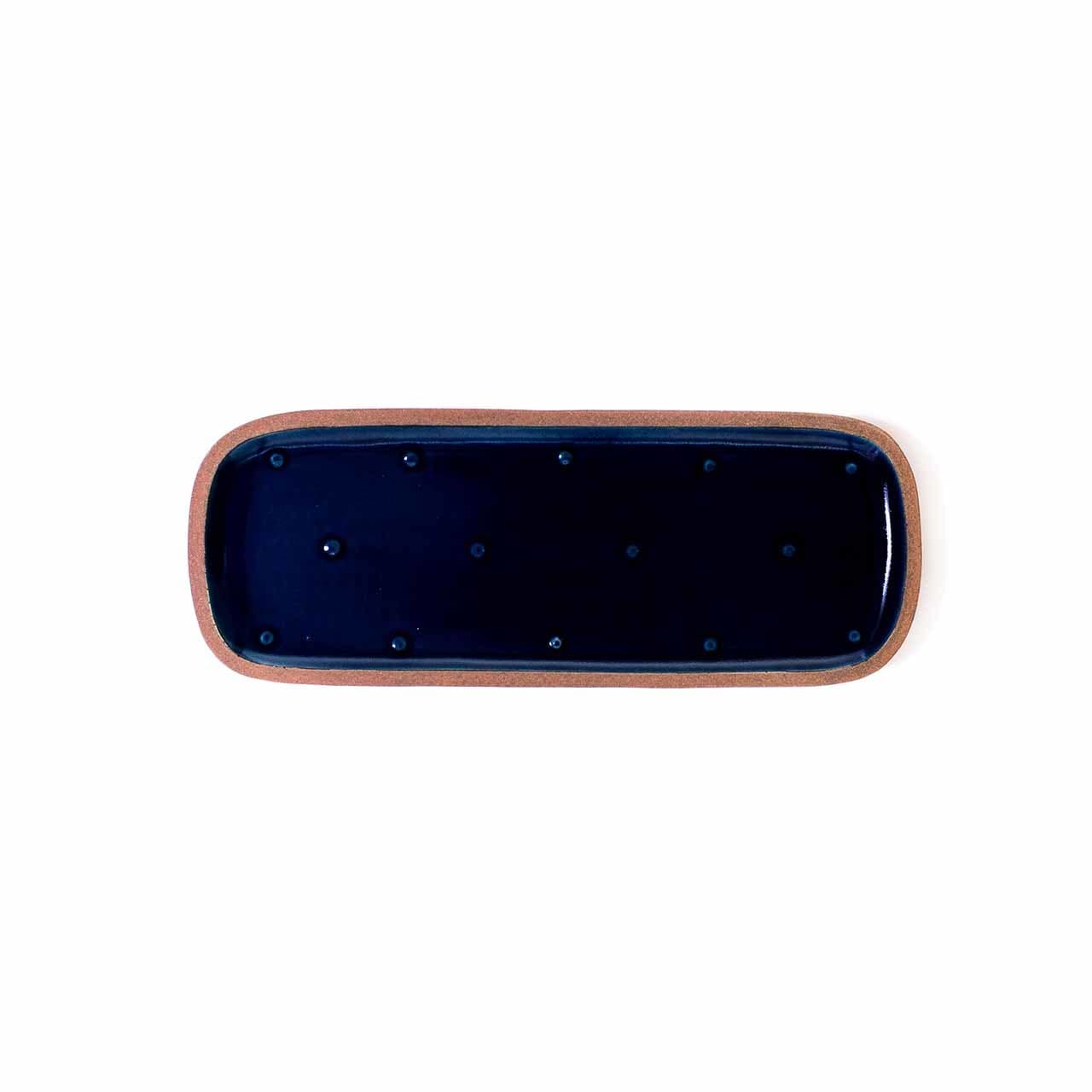 一翠窯 長皿 ゴス点