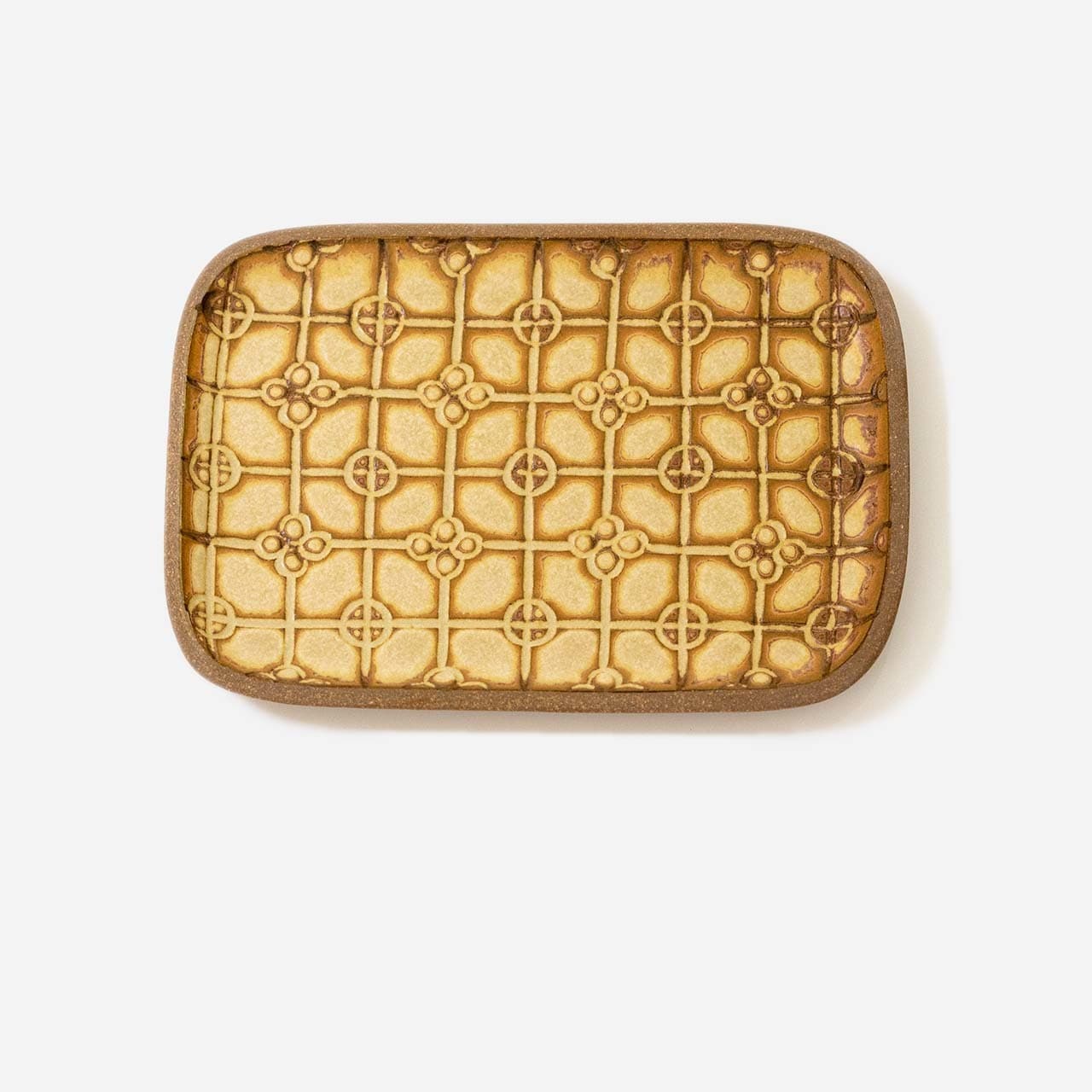 一翠窯 長方皿 中 鐵窗花 白マット