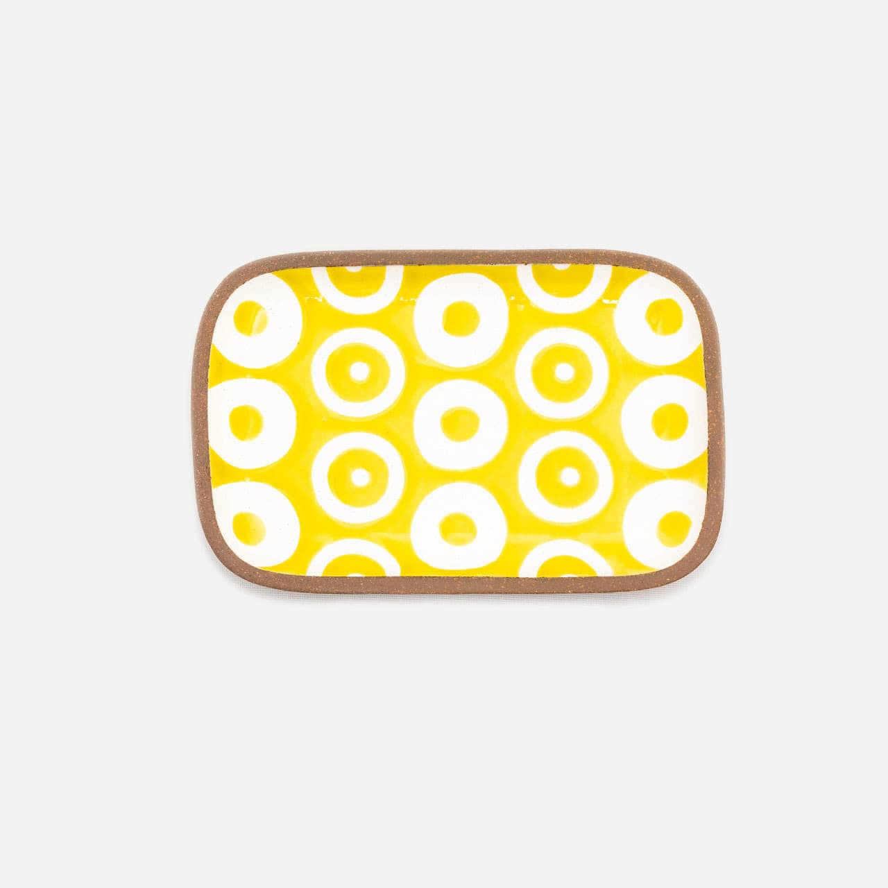 一翠窯 長方皿 小 ヘゴ 黄色