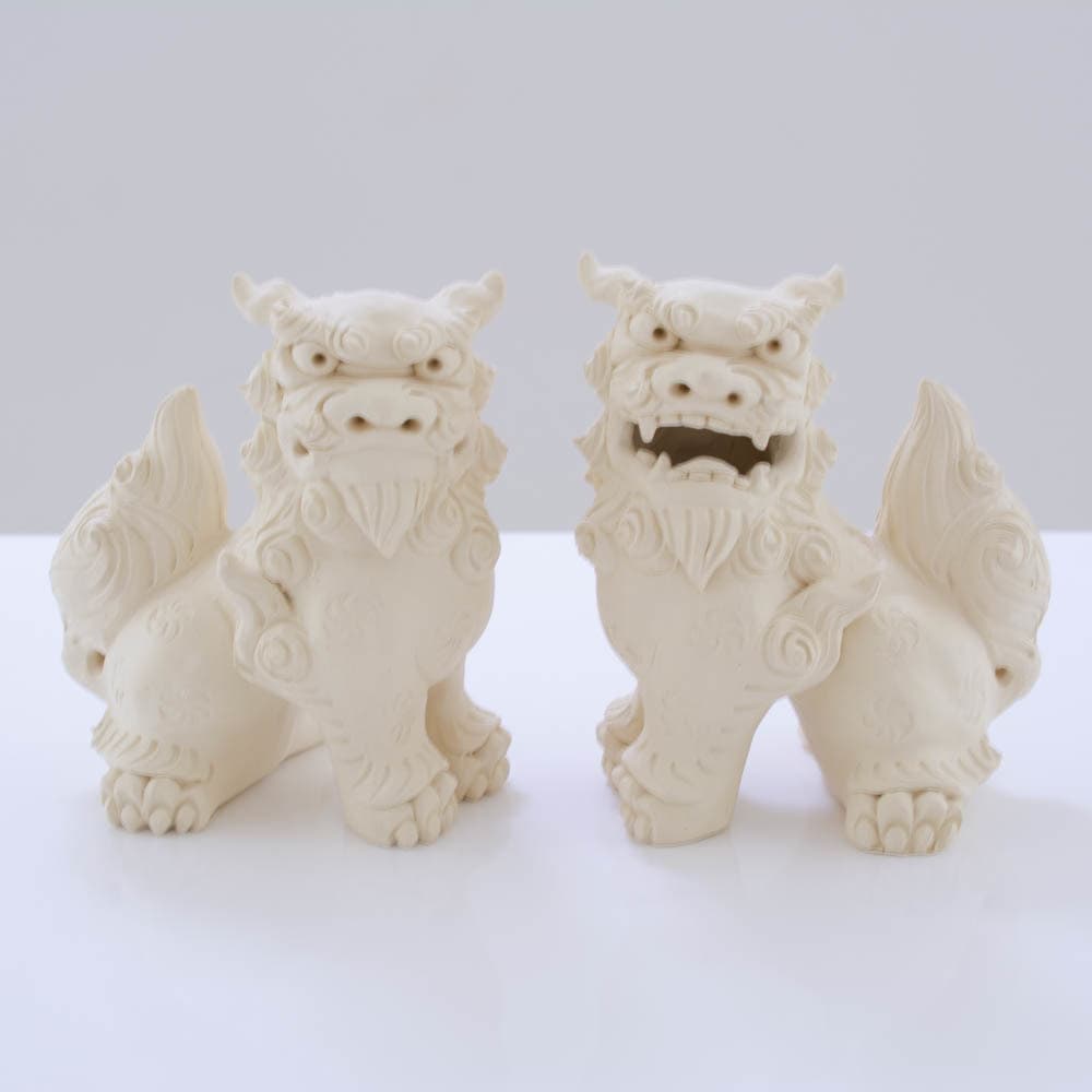 てぃーち工房/座シーサー/白