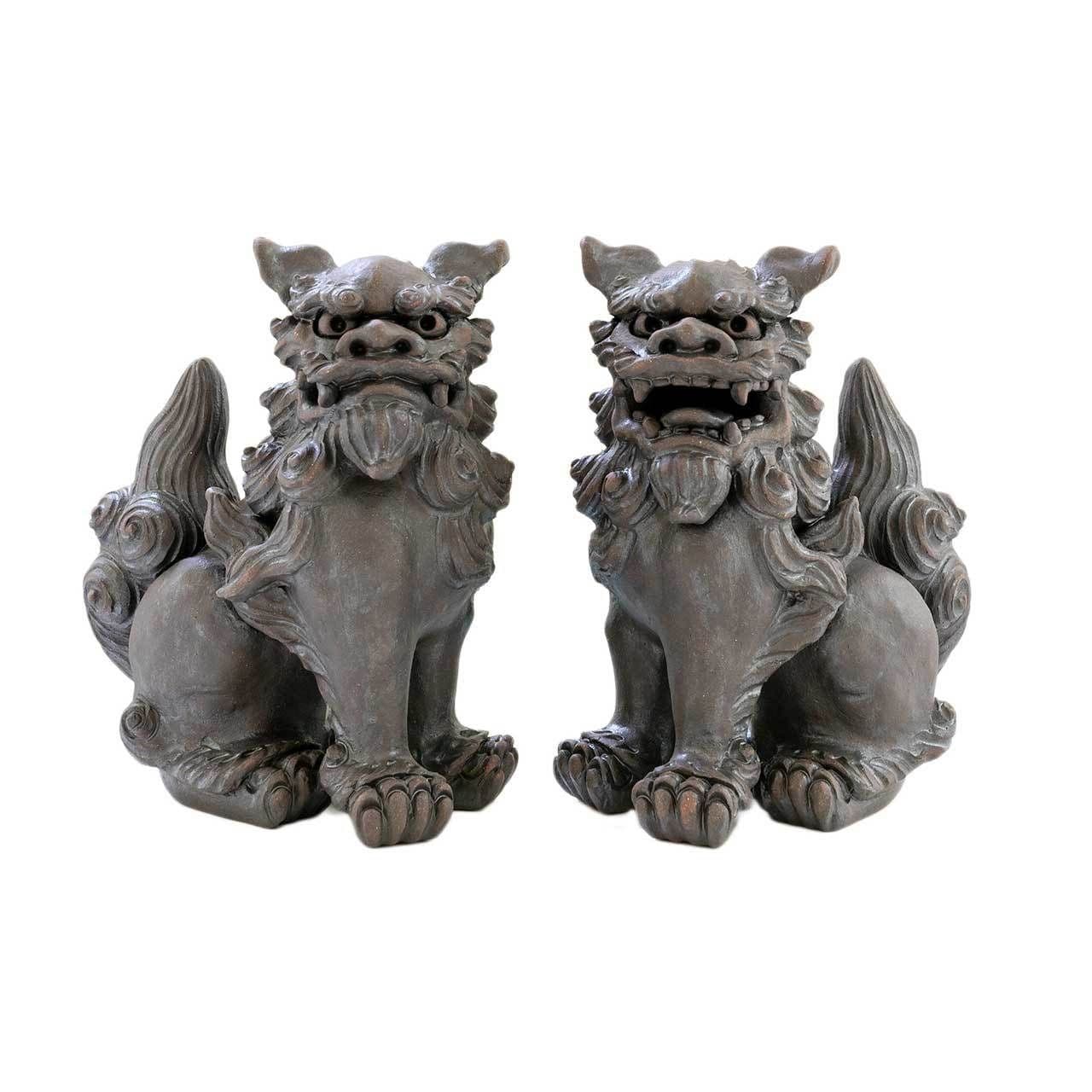 照屋陶芸/手びねり立ちシーサー/体高25cm