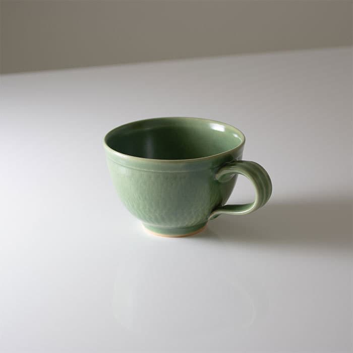 アンパル陶房 石垣島 宮良 スープカップ 緑釉