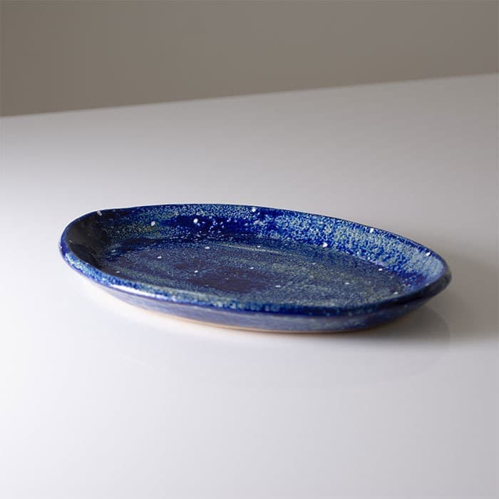 UTSUWAYA180+ オーバルプレート しのぎ 青