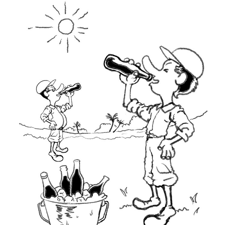 米軍がコーラを飲むイラスト