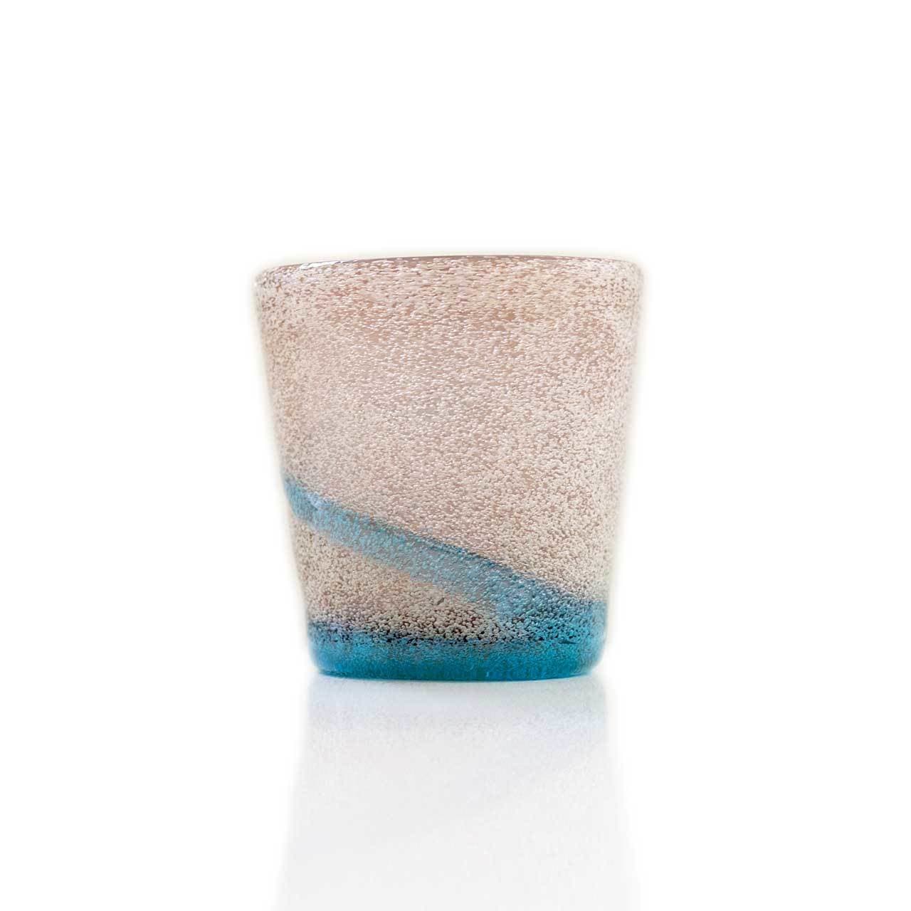 宙吹ガラス工房虹/泡台巻一筆ロック/紫水