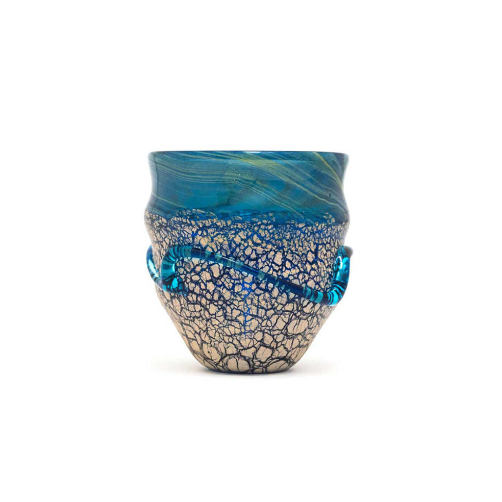 宙吹ガラス工房虹/宙吹土紋/水紫