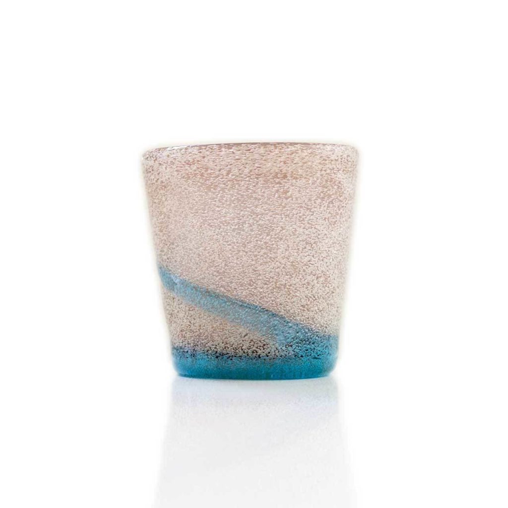 宙吹ガラス工房虹/泡台巻一筆ロック/紫水