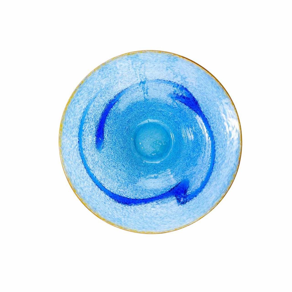 宙吹ガラス工房虹/泡波巻GⅡ/水色