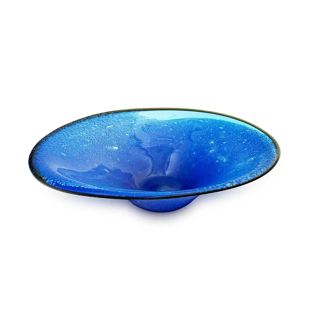 宙吹ガラス工房虹/泡波巻GⅡ/水色