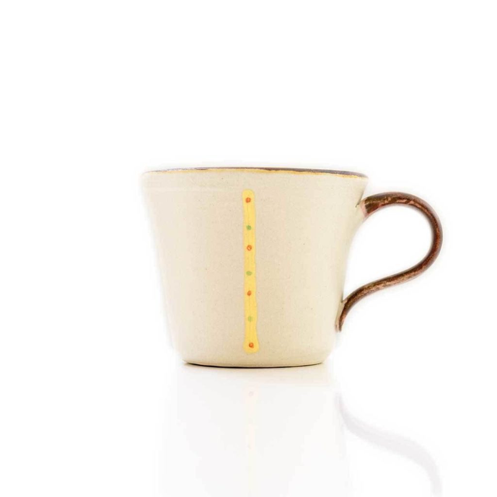 工房ことりの マグカップ白いっちん 持ち手茶