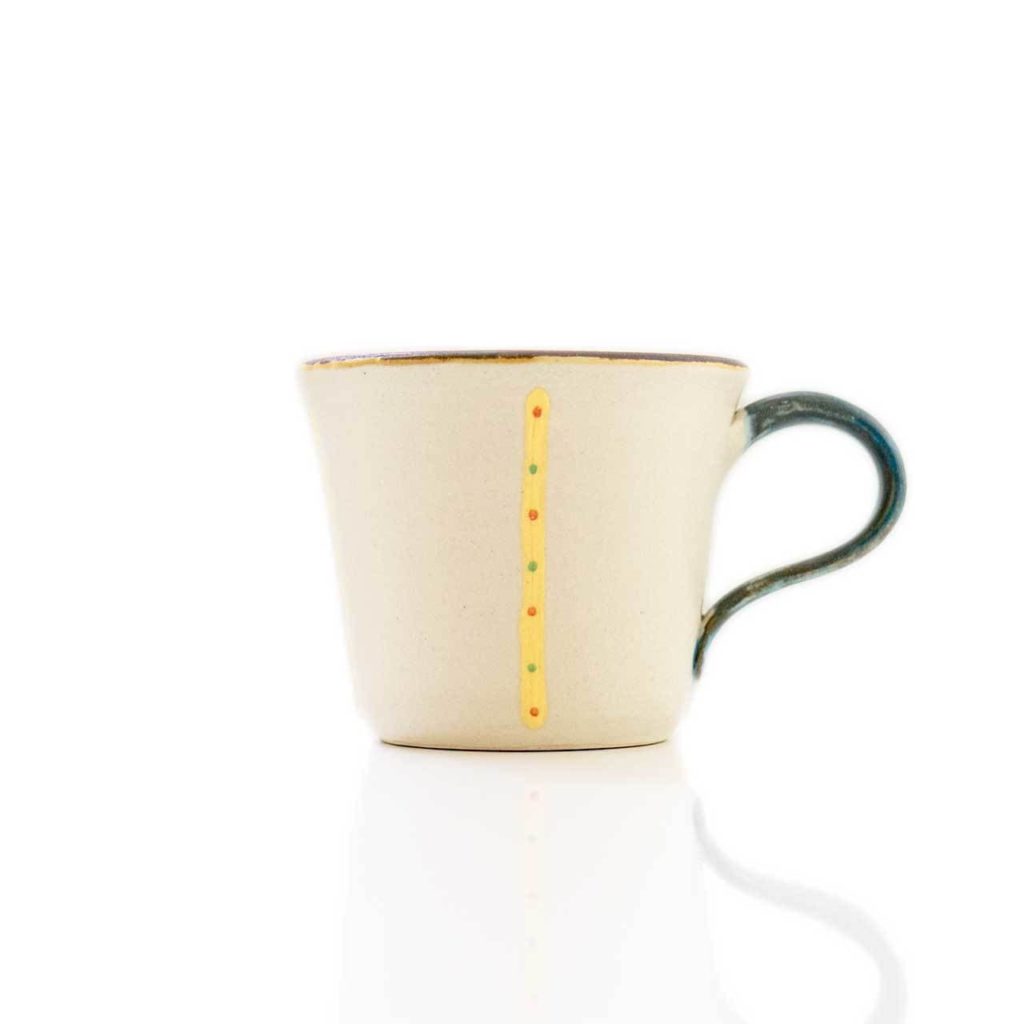 工房ことりの マグカップ白いっちん 持ち手青