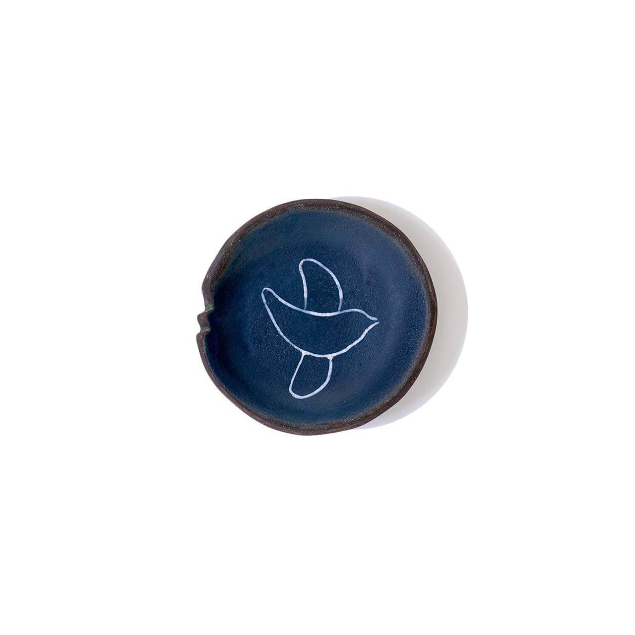 工房ことりの とり豆皿 紺