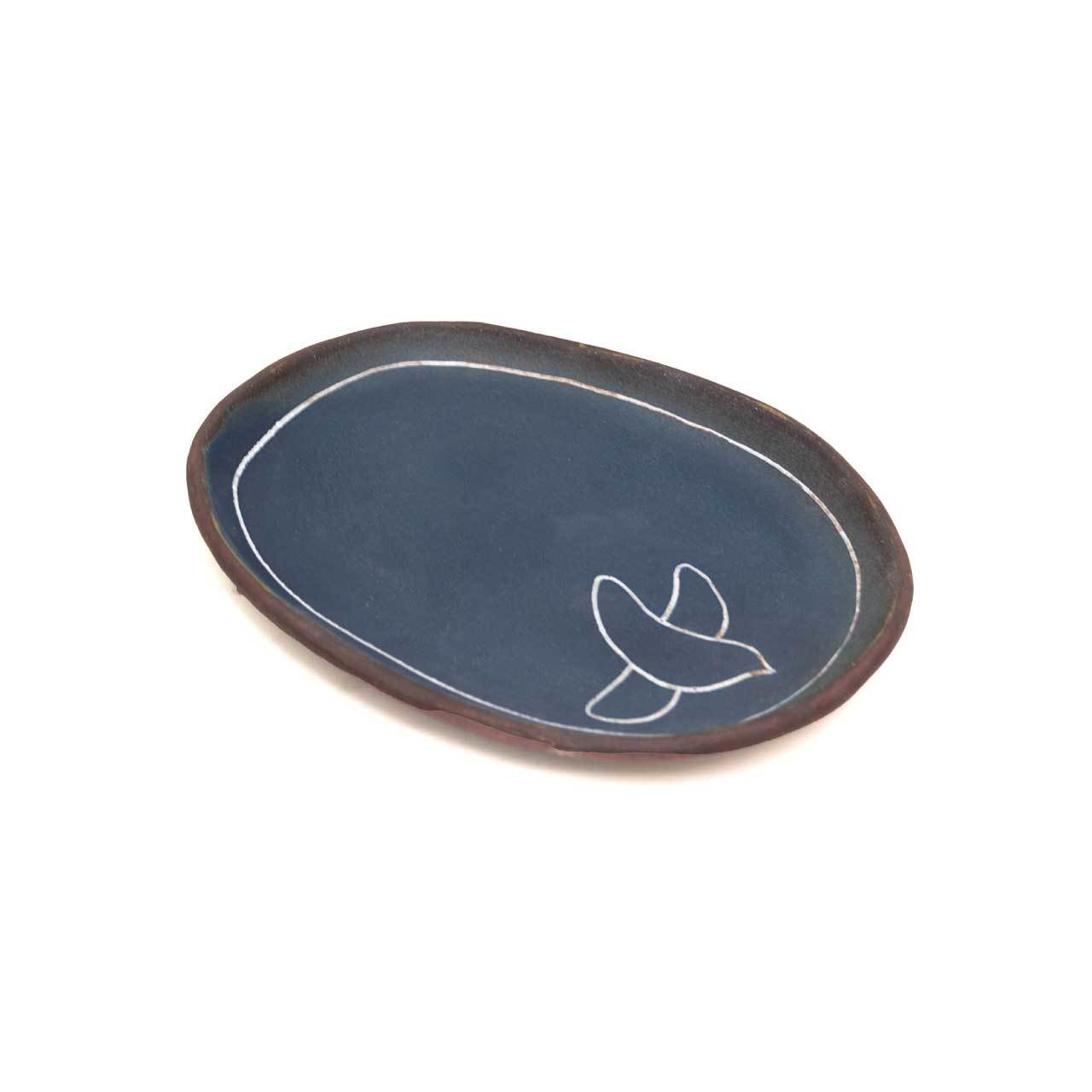 工房ことりの オーバルプレート 茶