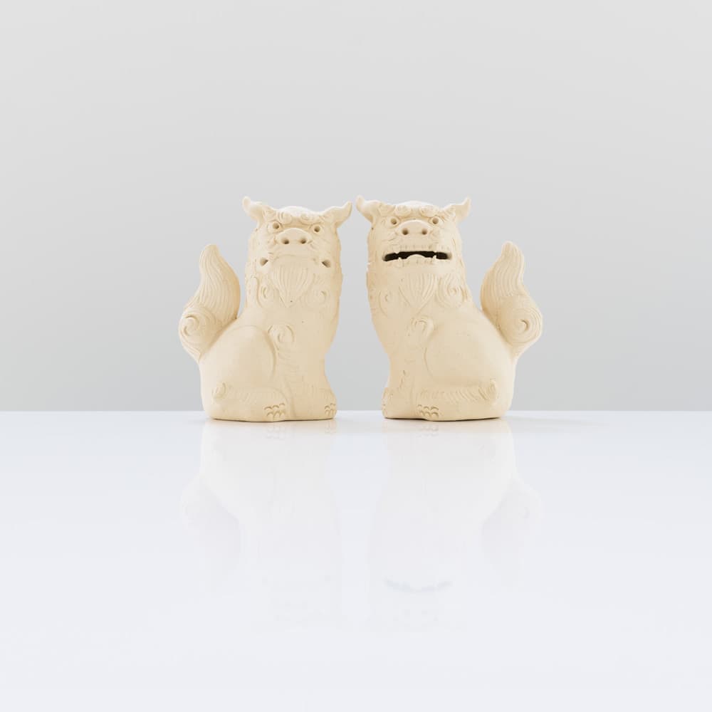 てぃーち工房/小シーサー/白
