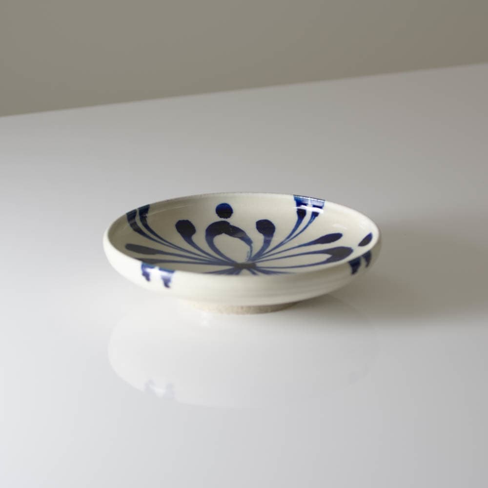 陶器工房壹 染付5寸皿 羊歯