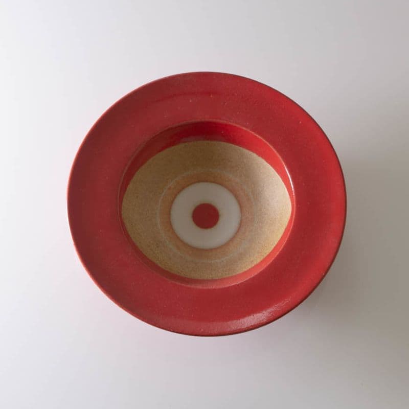 陶器工房壹 mintama リム8寸皿 赤