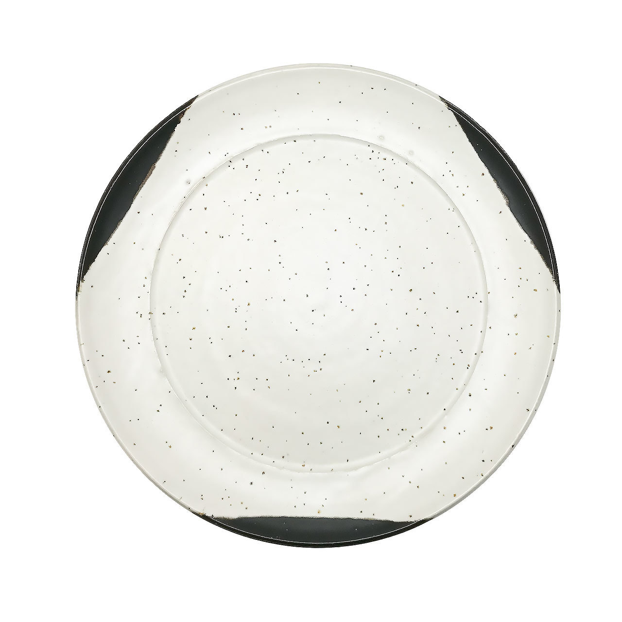 陶factory509 三つ足プレート大 白黒