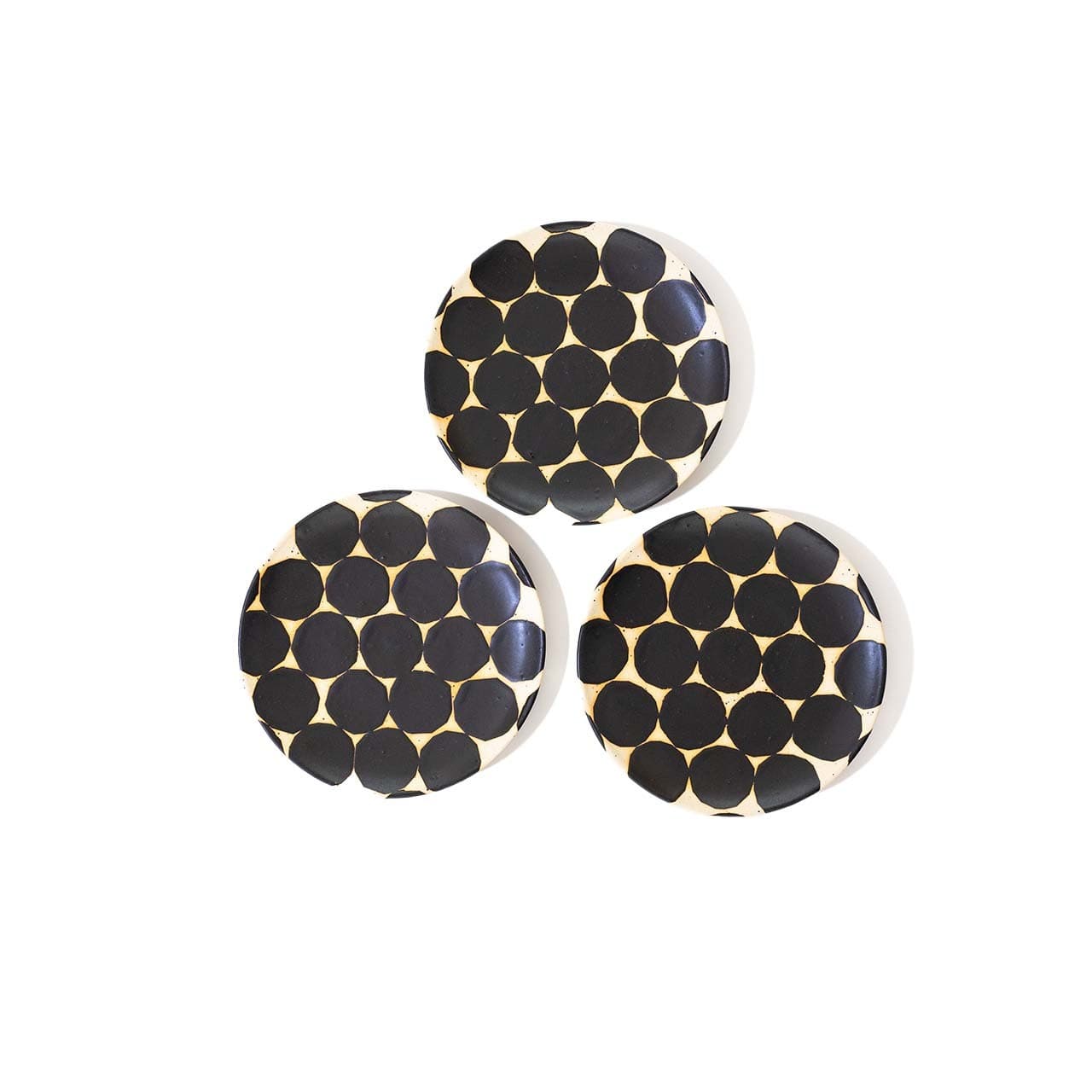 陶factory509 モノクロ皿16cm マル