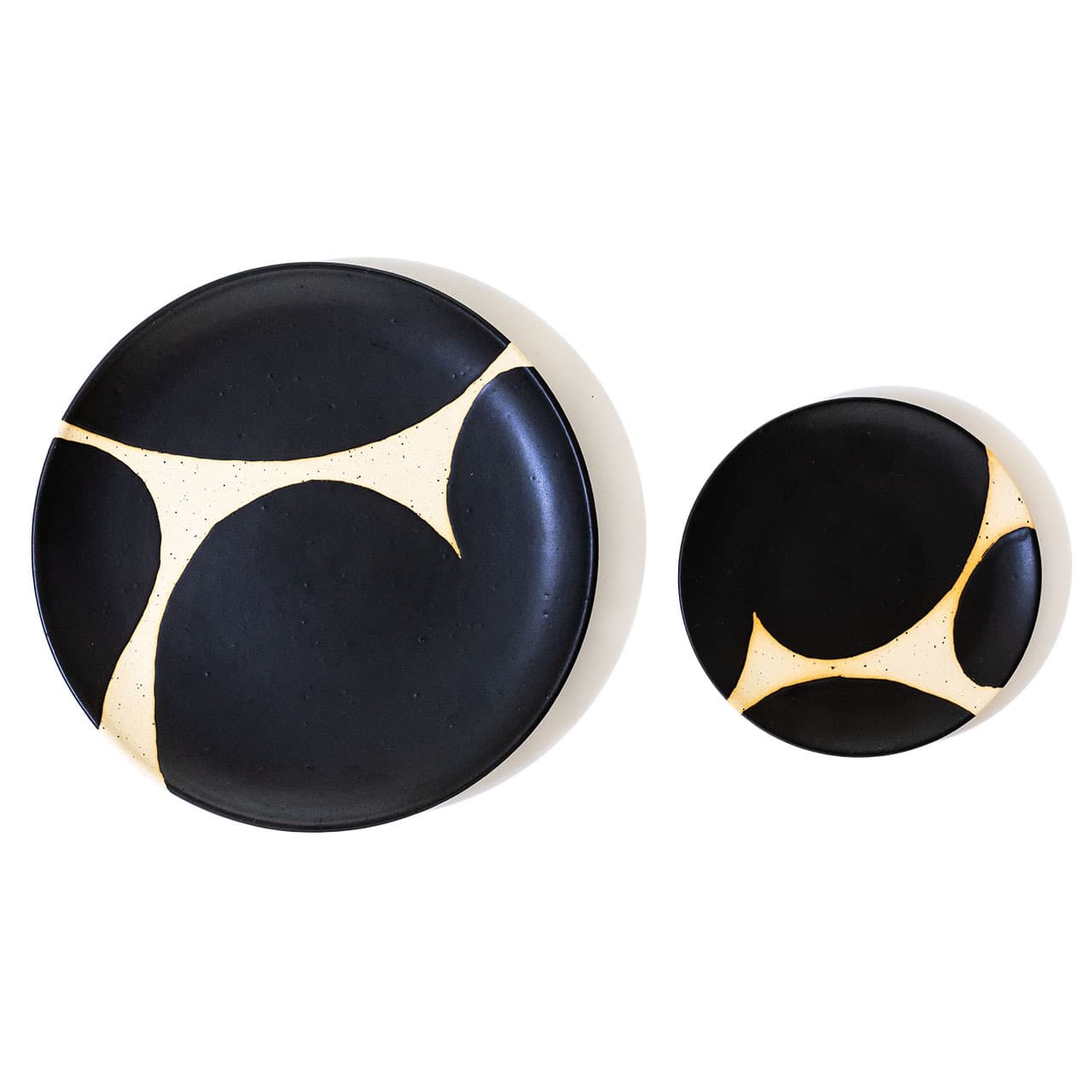 陶factory509 モノクロ皿25cm ブチ