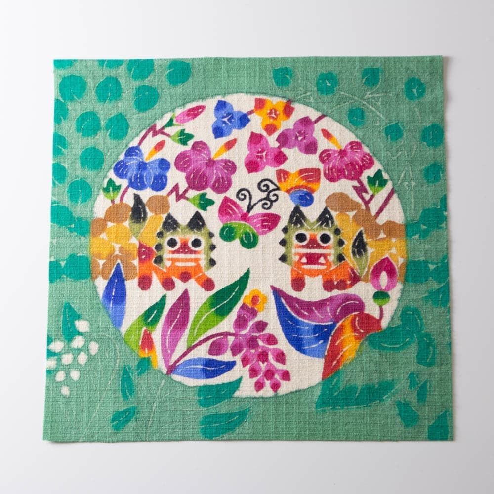 紅型/中西敏也/ペアシーサー/20cm