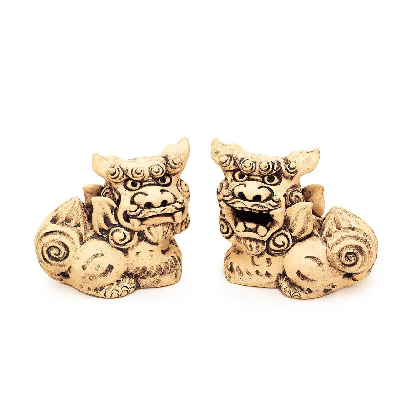 陶工房みちこのみ/前立シーサー/小/赤むん黒