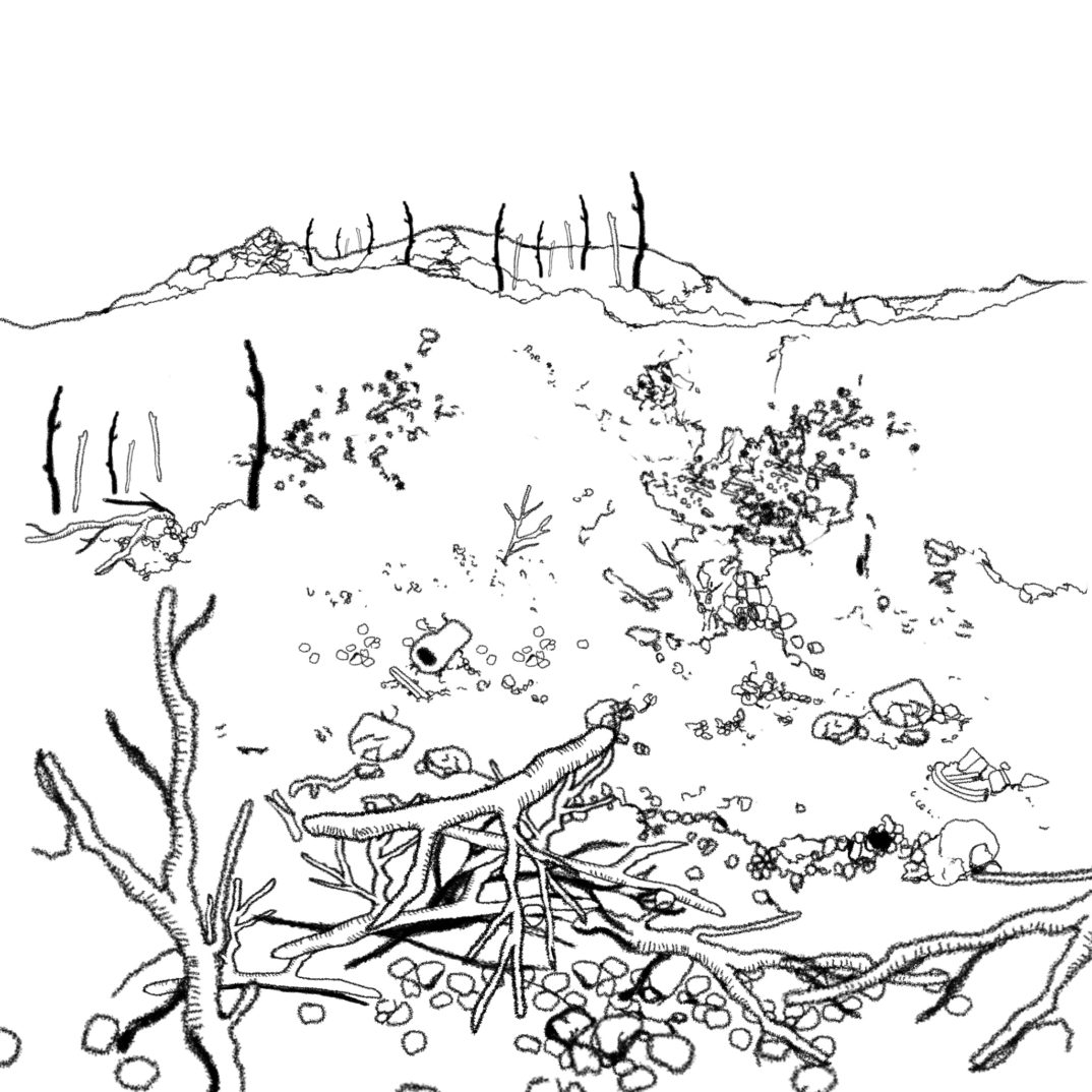 戦後の沖縄の酷い状態のイラスト